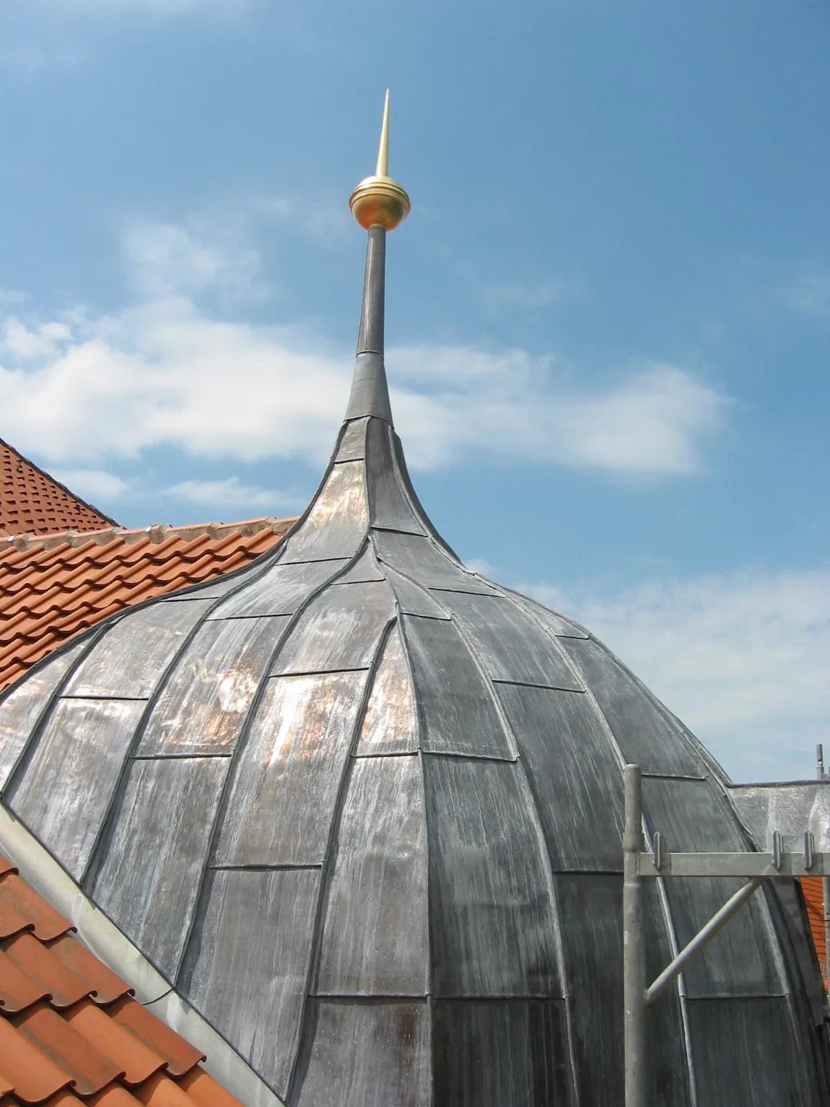 Bleieindeckung in Falztechnik / Zwiebelturm am Herzberger Welfenschloss